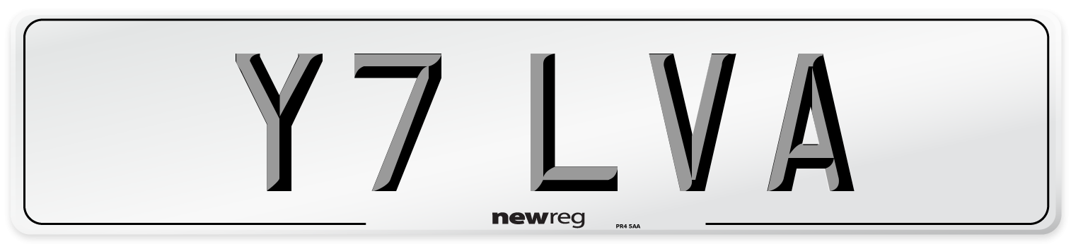 Y7 LVA Number Plate from New Reg